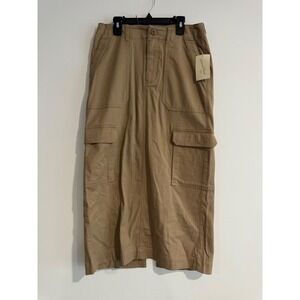 Universal Thread Cargo Maxi Skirt Women 4 Tan Utility Pockets Streetwear